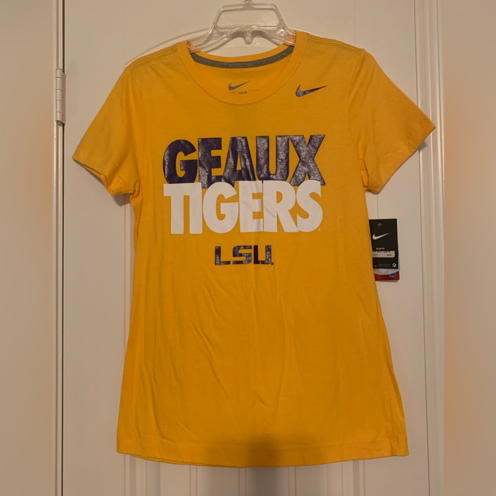 NIKE Louisiana State University “Geaux Tigers”Women's T-Shirt Large Slim Fit NWT